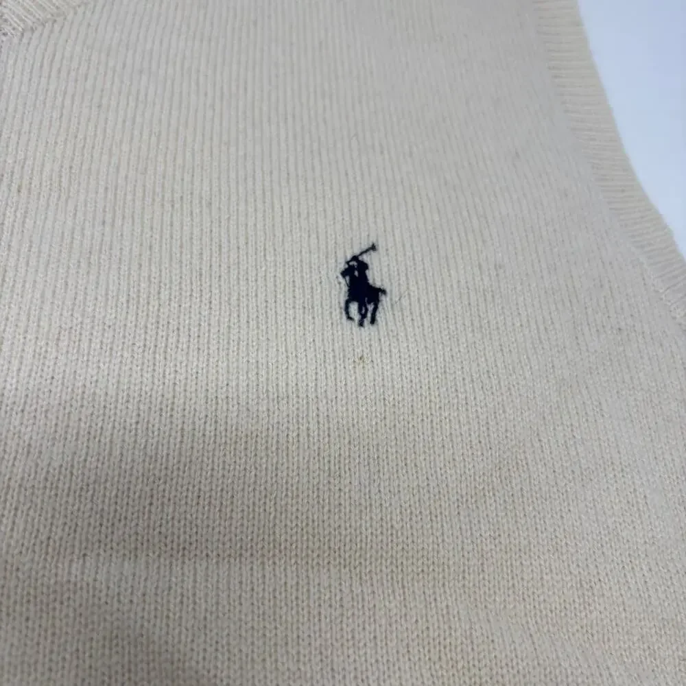 Polo Ralph Lauren Mens Large Beige 100% Lambswool Vest
